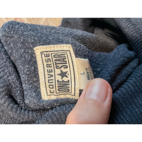 Converse Blue Cowl Women’s Neck Long Sleeve Top Large Blue Shirt Fall Winter L - Picture 6 of 9